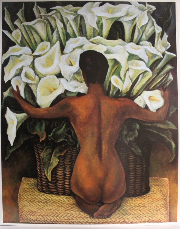Diego Rivera , Nude with calla lilies, 87 x 110 cm