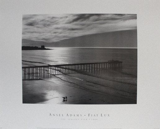 Ansel Adams , THE SCRIPPS PIER , 40 x 51 cm